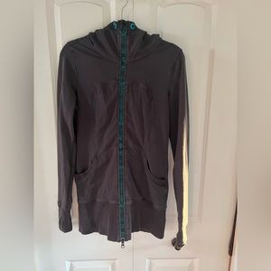 Lululemon Grey Full Zip Scuba Hoodie Sz 8